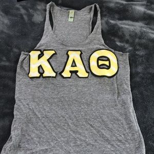Grey kappa alpha theta letter tank